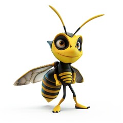 Wall Mural - Hornet 3D cartoon isolated whitebackground 