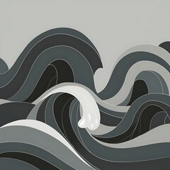 unobtrusive colorful modern curvy waves background illustration with dark slate gray Wallpaper