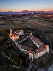 Wall Mural - The ancient manor of Villalta at sunset. Pearl three the hills of Friuli.