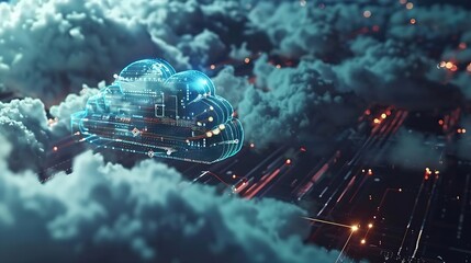 Poster - Cloud computing for digital transformation Heavy computing power storage and IT infrastructure supporting internet of things chatbots augmented reality machine learning big data analyt : Generative AI
