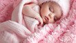 © sabyna75 - Sleeping Baby Wrapped in Pink Blanket