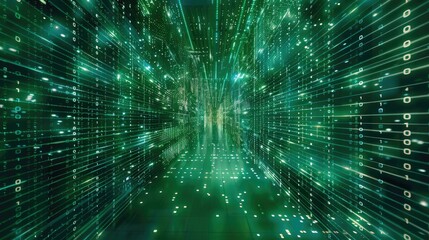 Poster - Digital code in a matrix-style grid