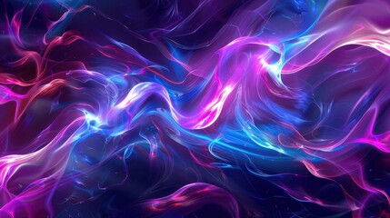 Poster - Dynamic waves of energy in neon hues