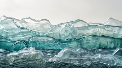 Poster - Layers of transparent glass with ripples