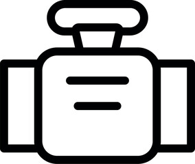 Poster - Black and white icon of a pipeline valve controlling liquid flow