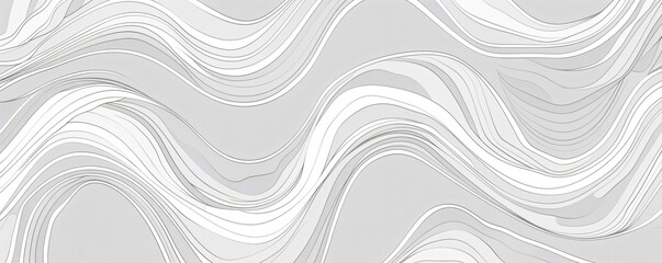 Poster - pattern of waves, thin lines on light gray background. Simple elegant seamless texture for textile design, wallpaper, packaging and web design. 