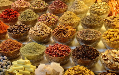 arabian spice and herb street market stall