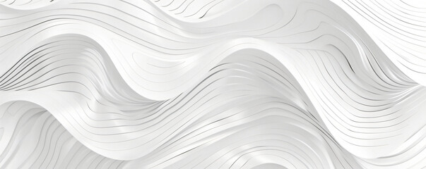 Poster - pattern of waves, thin lines on light gray background. Simple elegant seamless texture for textile design, wallpaper, packaging and web design. 