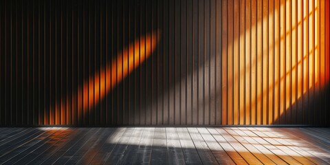 Poster - Sunlight Streaking Through Wooden Panels