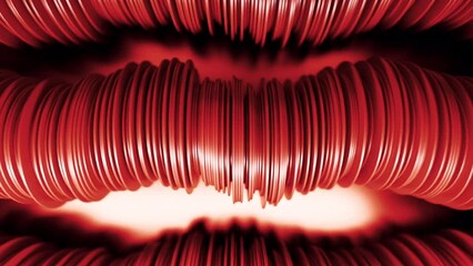 Poster - Abstract 3D geometric towers of flat objects on light background. Design. Abstract animation with disc waves movement.