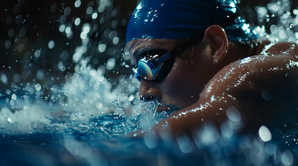 Close up swimmer in pool