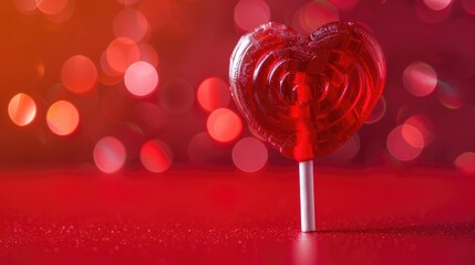 Wall Mural - Valentine s Day lollipop in the shape of a heart