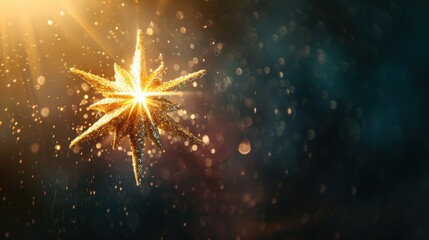Poster - A close-up shot of a single star, showcasing its intricate details and radiating light,