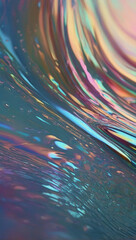 Poster -  fluid or gel texture with a colorful and reflective shimmering iridescent background