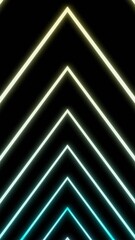 Poster - A black triangular tunnel. Design. Shimmering triangles that go like a tunnel in abstraction.