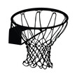 © Milos - Basketball hoop and net vector silhouette isolated on white background. Equipment for basket ball court.