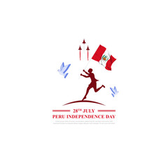 Wall Mural - Vector illustration of Peru Independence Day social media feed template