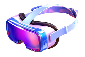 Virtual reality glasses isolated on the right 3D render on transparent background no shadow