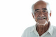 © AI_images - Attractive elderly Brazilian man with a kind smile, facing the camera, isolated on white background.