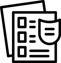 Poster - shield is covering important documents, symbolizing data protection and secure storage