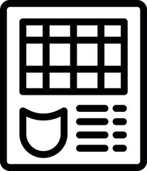 Poster - Line icon of a security system control panel, for managing and monitoring home or office security