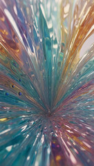 Poster -  fluid or gel texture with a colorful and reflective shimmering iridescent background
