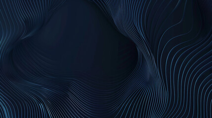 Canvas Print - golden dynamic curves lines and waves, on blue background, modern banner design, business background