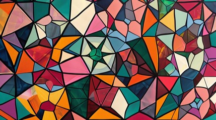 Wall Mural - The abstraction of geometric patterns allows for personal interpretation, inviting viewers to find their own meaning and connections within the design.