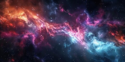Wall Mural - Cosmic Nebula: A Celestial Dance of Colors