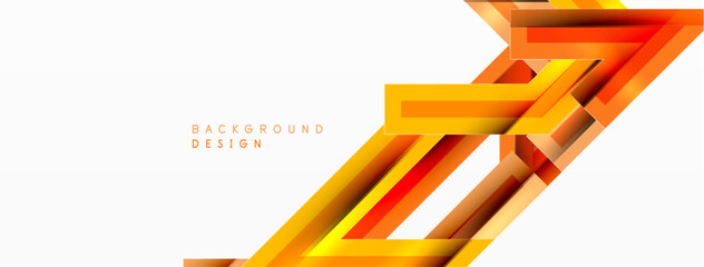 Sticker - Line zig zag dynamic geometric abstract background. Colorful lines with shadow and light effects, various routes concept. Vector Illustration For Wallpaper, Banner, Background, Card