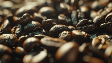 Poster - Close up shot of coffee beans