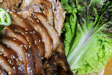 Wall Mural - Jokban, Korean cuisine of braised pork shanks in soy sauce