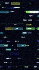Poster - Big data digital code running through the futuristic information technology computer. Animation. Digits and colored long informational blocks.