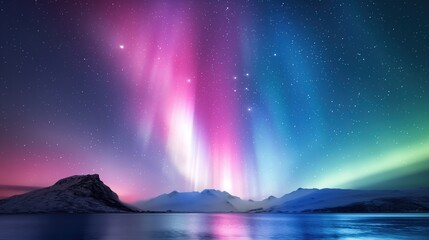 colorful aurora borealis dancing across the polar sky