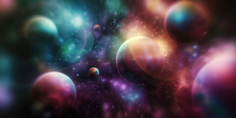 Poster - Abstract illustration of singularity concept. Origin of life. Space and science. Background image. Created with Generative AI technology.