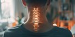 © Rachel Yee Laam Lai - highlighted spine concept of a man with neck pain