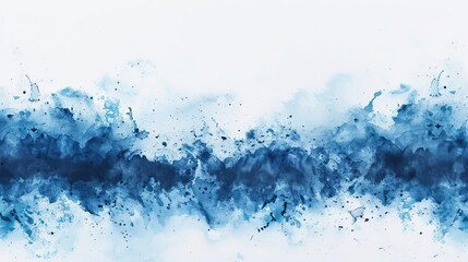 Wall Mural - Watercolor splashes on white background with blue paint