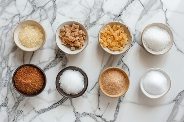 Poster - Assorted Sugars on Marble Countertop in Minimalist Kitchen 