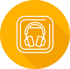 Wall Mural - Headphones Square Vector Icon