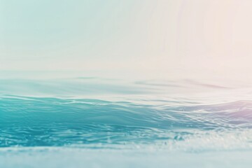 Poster - Gentle waves are rippling on the surface of the ocean, creating a calming and peaceful scene. The sunlight reflecting on the water enhances the beauty of the moment