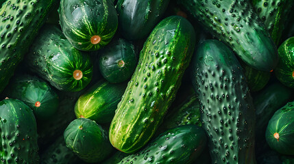 fresh cucumber Top down view background poster 