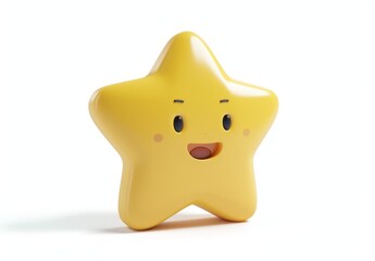 Poster - A 3D rendering of a shining star icon on a purple background, with decorative elements and a stylized sharpening star in the background.