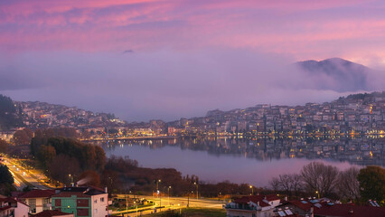 Wall Mural - sunset over the city