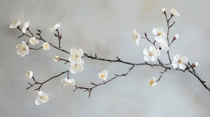 Wall Mural - blooming spring thorns featuring white flowers on branches