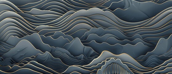 Poster - This template modern depicts a Japanese wave background. A line pattern in oriental style with Japanese patterns. A Chinese sea in oriental arts. A natural texture that is luxurious in every way.