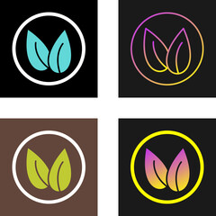 Poster - Two Leaves Vector Icon