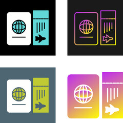 Sticker - Ticket and Passport Vector Icon