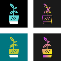 Canvas Print - Flower Pot Vector Icon