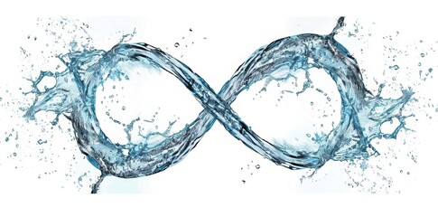 Poster - Water swirl splash with little bubbles isolated on clear png background, liquid flowing in waves