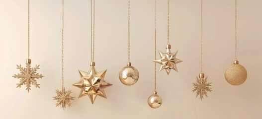 Poster - 3d render on transparent png backgrounds. christmas ornament decorations for mockups or web banners.